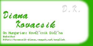 diana kovacsik business card